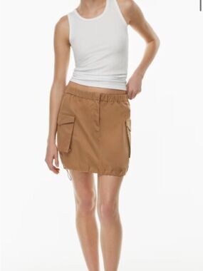 Aritzia Vessel Cargo Pocket Drawstring Skirt in Camel